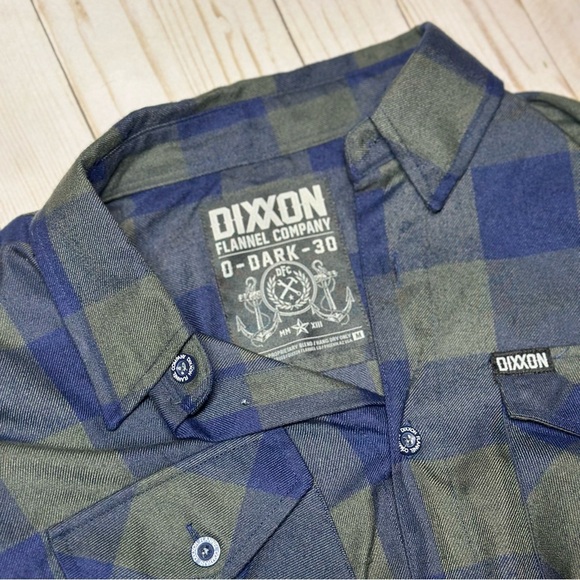 Dixxon Retired- Blue and Gray “O-Dark-30” Plaid Men's Shirt - Picture 2 of 4